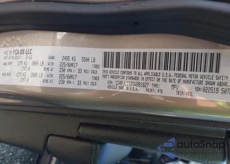 2016 Jeep Cherokee Latitude из США, поврежденный, VIN 1C4PJLCS8GW281627